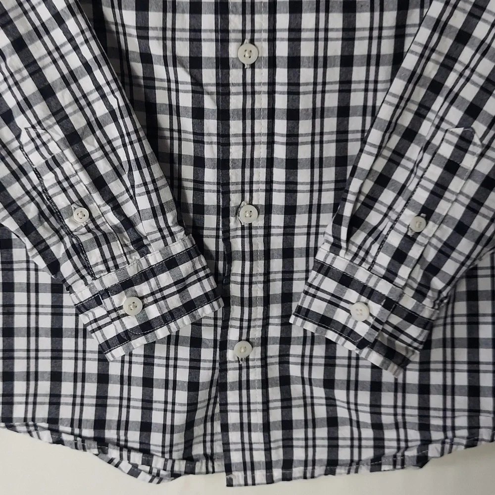 Gymboree Boy's Black & White checkered button-up Shirt Size 10